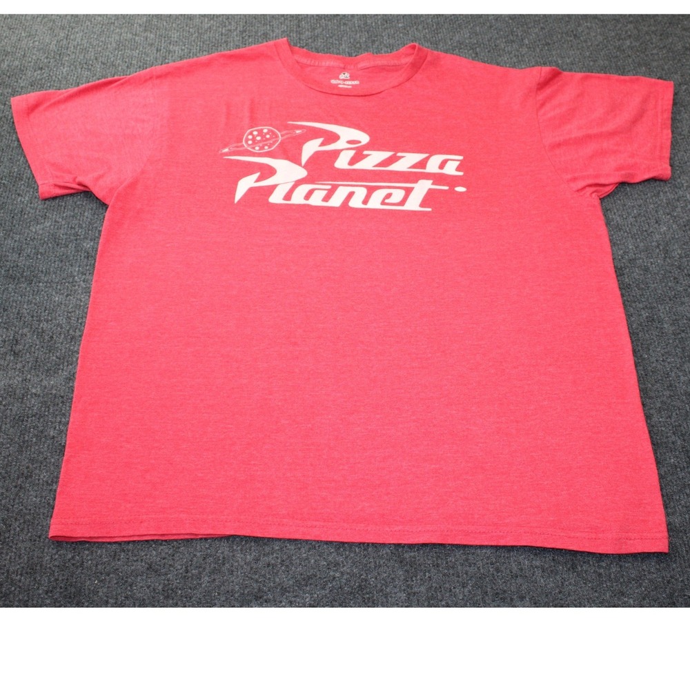 Disney Pixar Toy Story Pizza Planet Red Graphic T-Shirt Mens Large  Short Sleeve